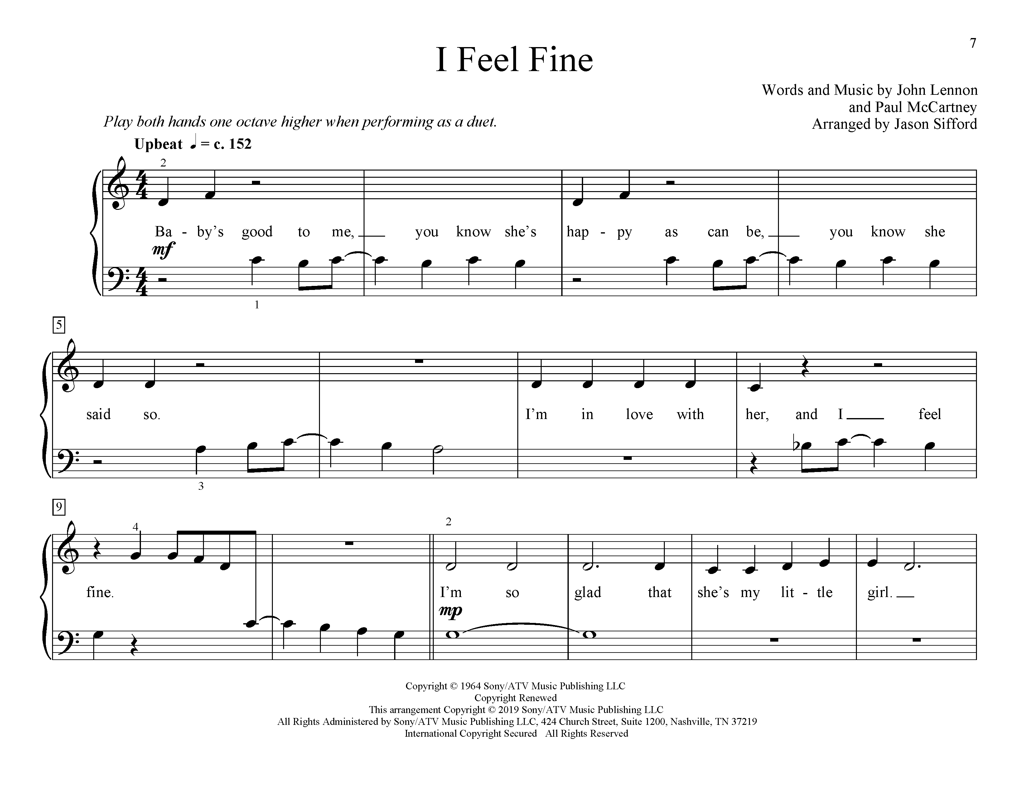 The Beatles I Feel Fine (arr. Jason Sifford) Sheet Music Notes & Chords for Educational Piano - Download or Print PDF