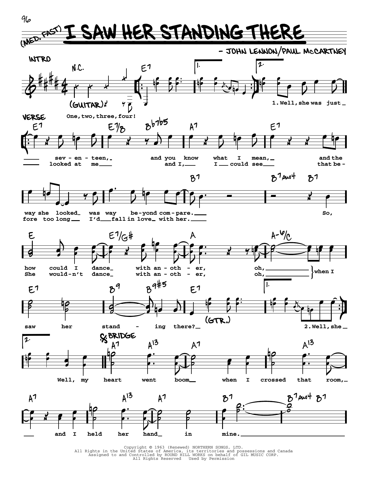 The Beatles I Saw Her Standing There [Jazz version] Sheet Music Notes & Chords for Real Book – Melody, Lyrics & Chords - Download or Print PDF