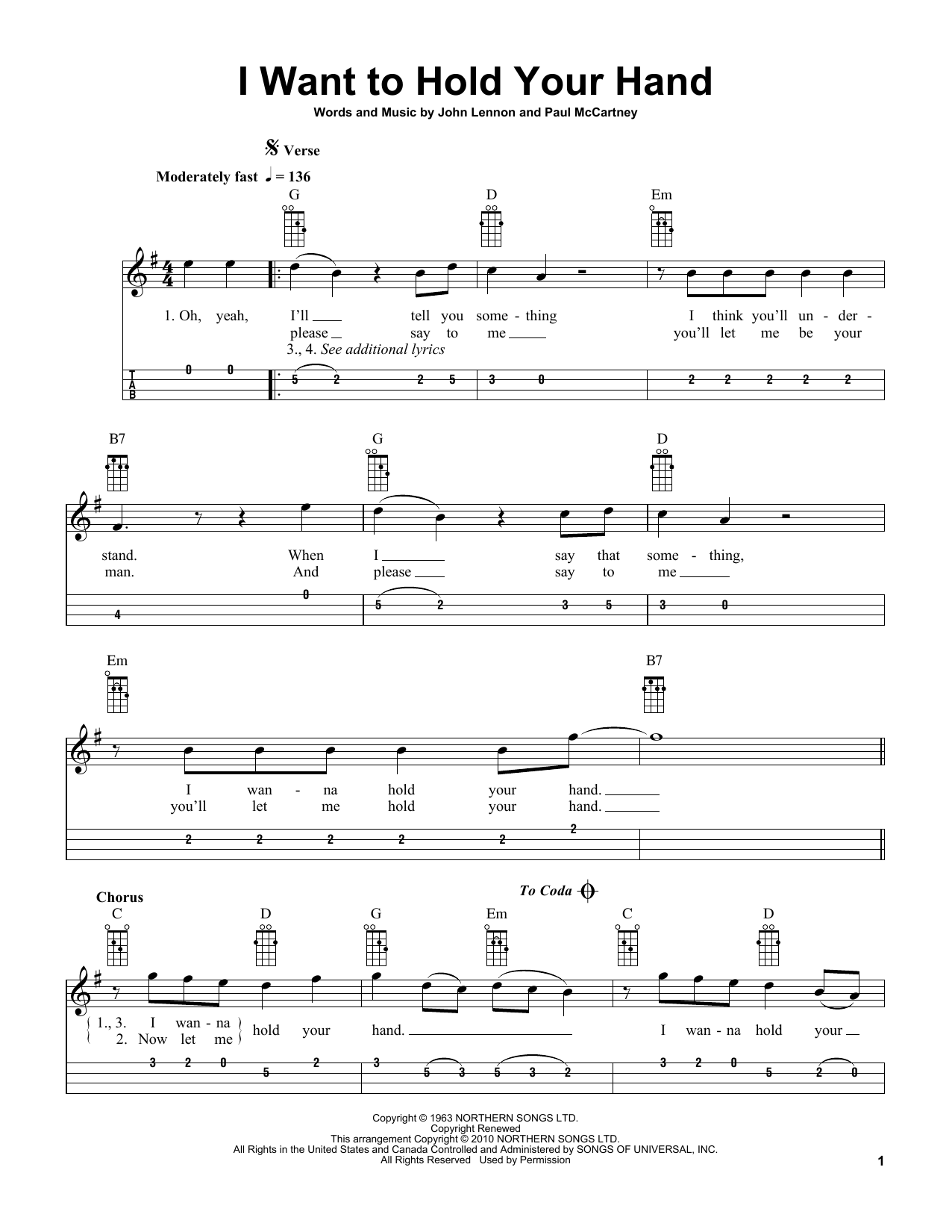 The Beatles I Want To Hold Your Hand (arr. Bobby Westfall) Sheet Music Notes & Chords for Mandolin - Download or Print PDF