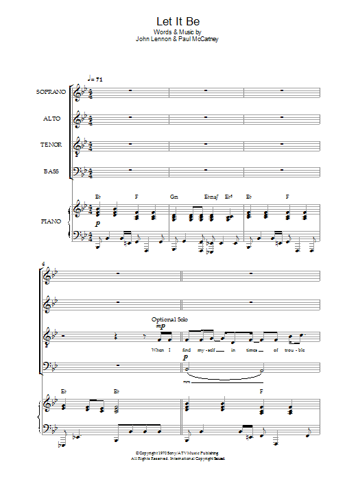 The Beatles Let It Be (arr. Simon Foxley) Sheet Music Notes & Chords for SATB - Download or Print PDF