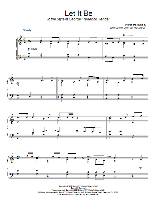 The Beatles Let It Be Sheet Music Notes & Chords for Piano - Download or Print PDF