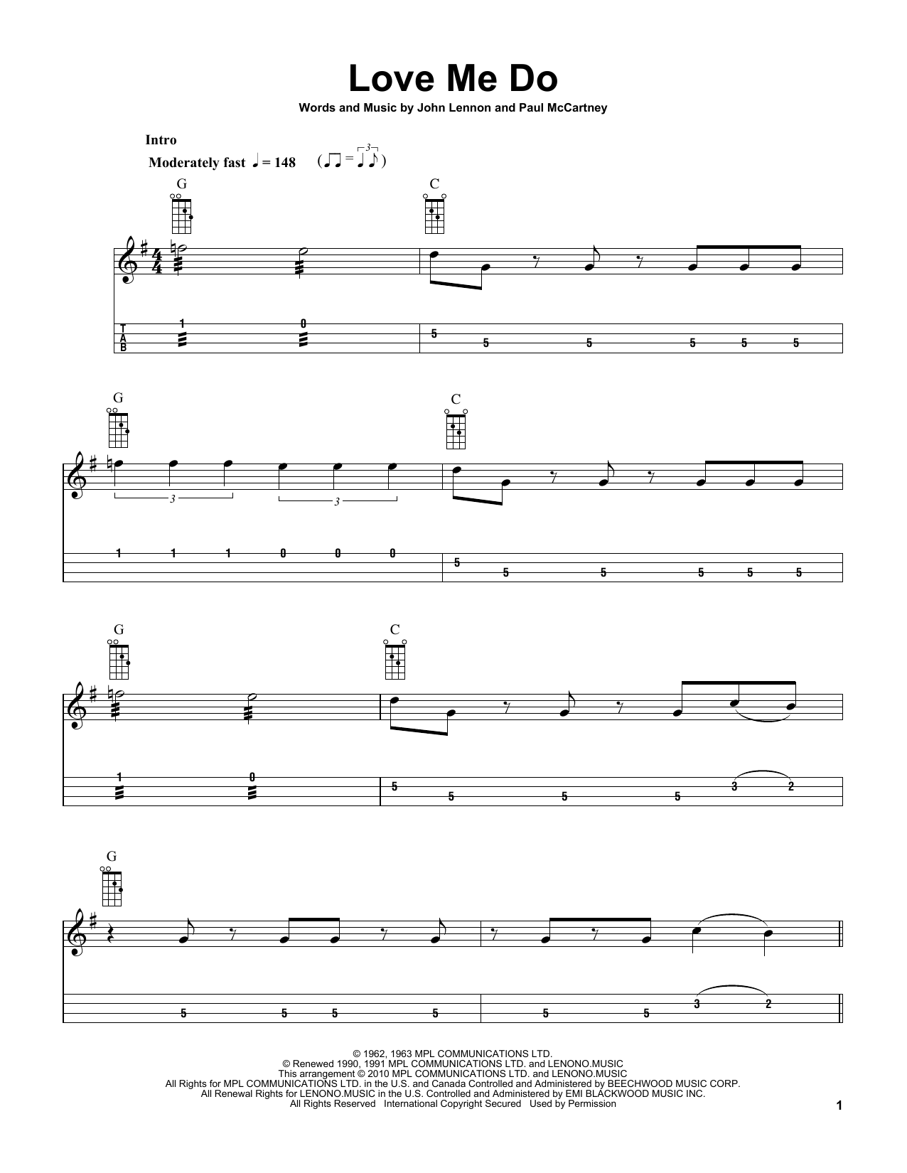 The Beatles Love Me Do (arr. Bobby Westfall) Sheet Music Notes & Chords for Mandolin - Download or Print PDF