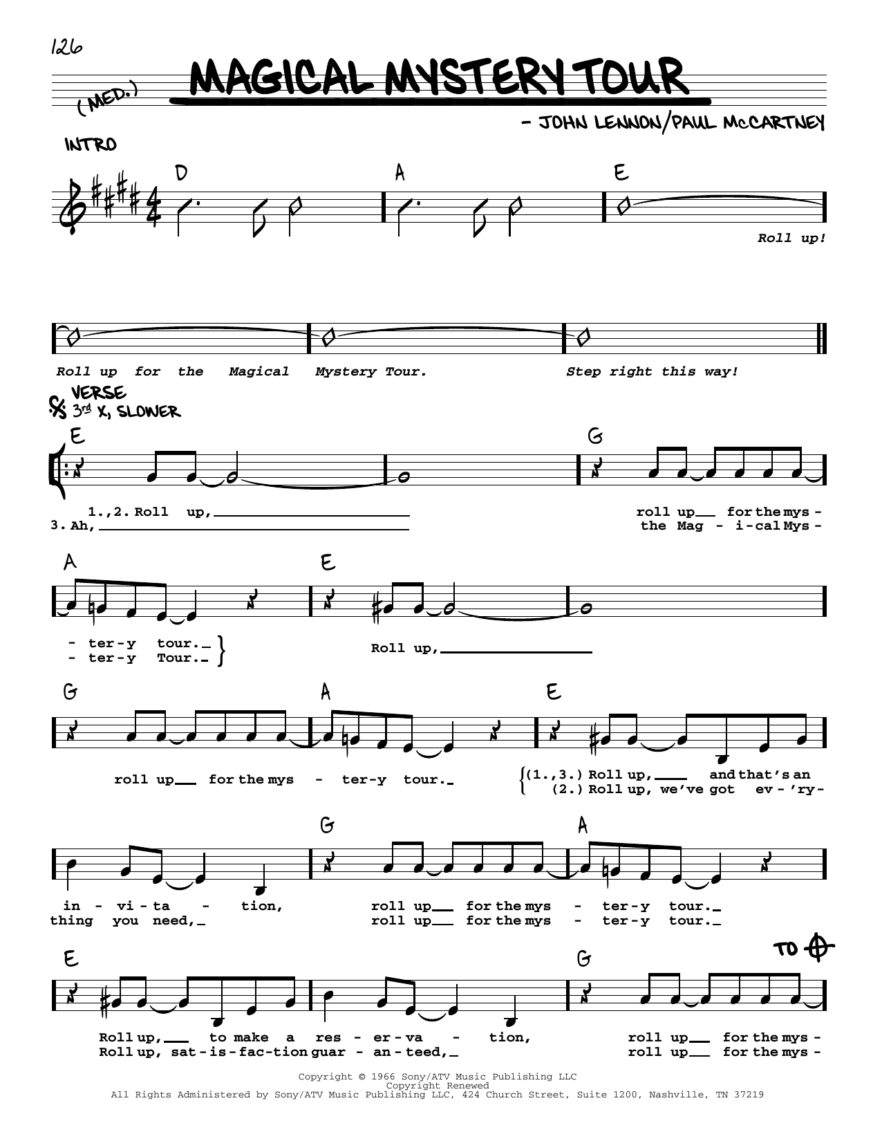 The Beatles Magical Mystery Tour [Jazz version] Sheet Music Notes & Chords for Real Book – Melody, Lyrics & Chords - Download or Print PDF