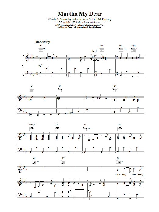 The Beatles Martha My Dear Sheet Music Notes & Chords for Viola - Download or Print PDF