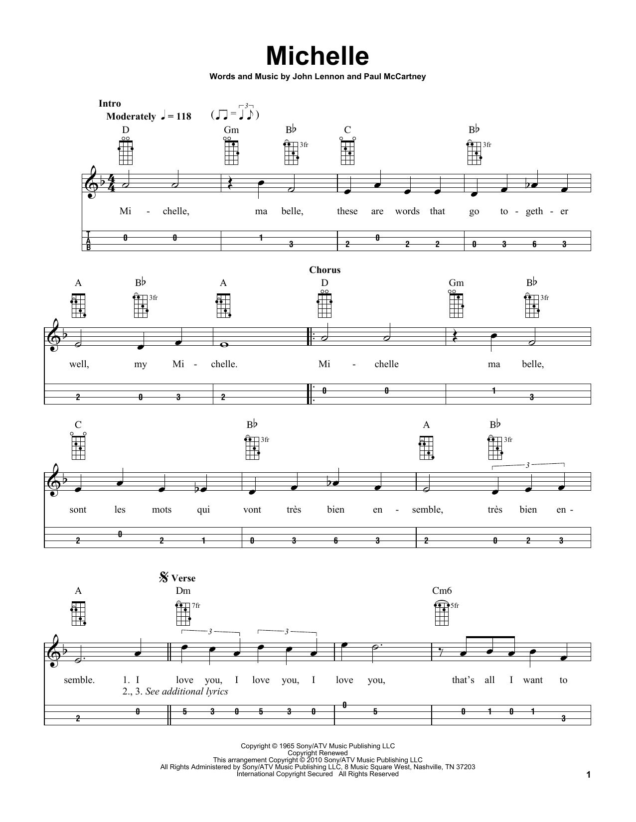 The Beatles Michelle (arr. Bobby Westfall) Sheet Music Notes & Chords for Mandolin - Download or Print PDF