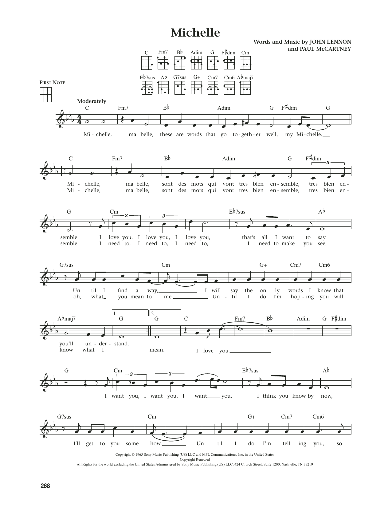 The Beatles Michelle (from The Daily Ukulele) (arr. Jim Beloff) Sheet Music Notes & Chords for Ukulele - Download or Print PDF