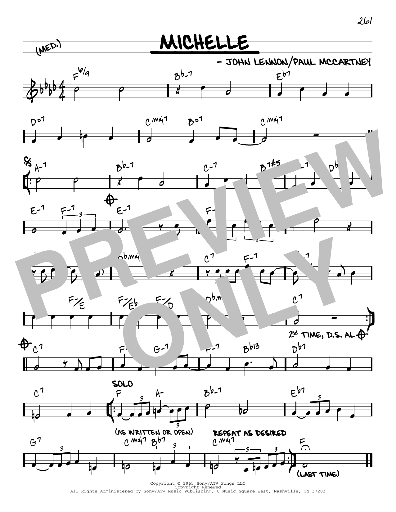 The Beatles Michelle [Reharmonized version] (arr. Jack Grassel) Sheet Music Notes & Chords for Real Book – Melody & Chords - Download or Print PDF