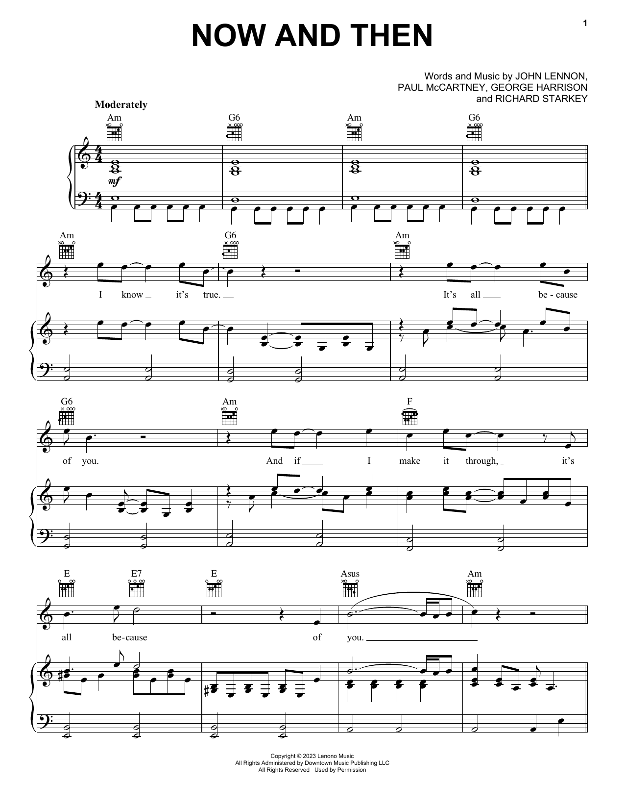 The Beatles Now And Then Sheet Music Notes & Chords for Harp - Download or Print PDF