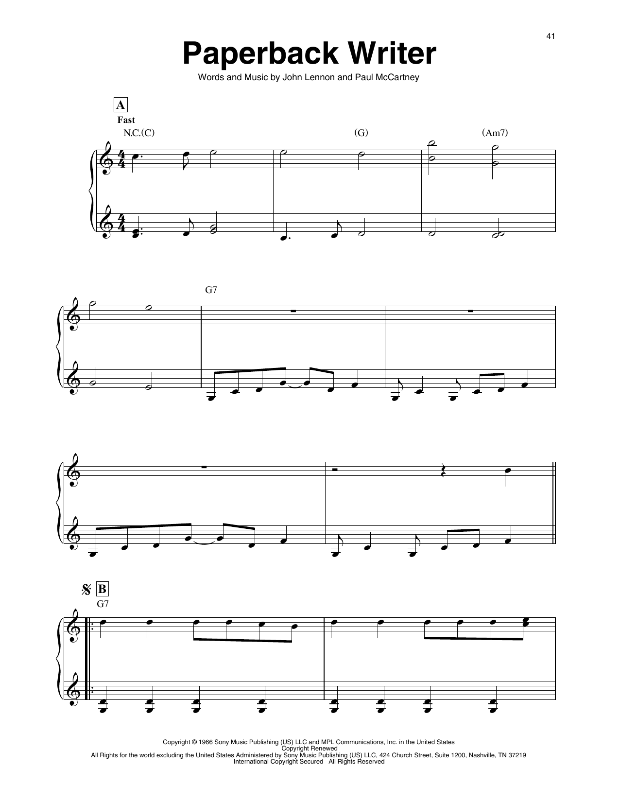 The Beatles Paperback Writer (arr. Maeve Gilchrist) Sheet Music Notes & Chords for Harp - Download or Print PDF