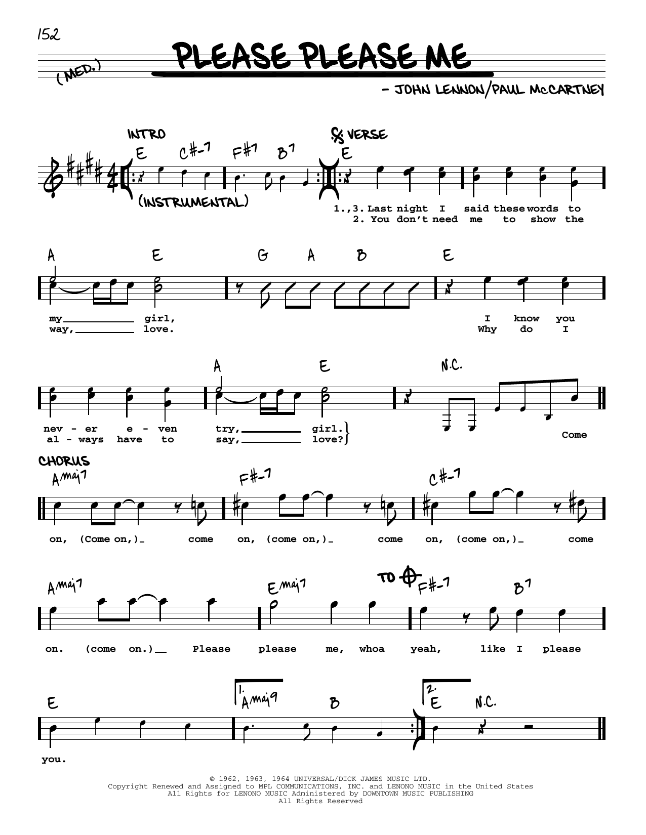 The Beatles Please Please Me [Jazz version] Sheet Music Notes & Chords for Real Book – Melody, Lyrics & Chords - Download or Print PDF