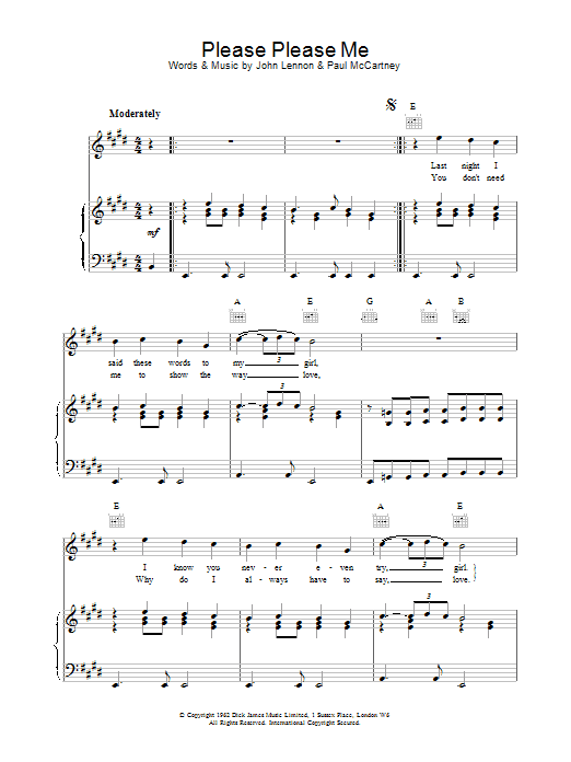 The Beatles Please Please Me Sheet Music Notes & Chords for Guitar Tab - Download or Print PDF