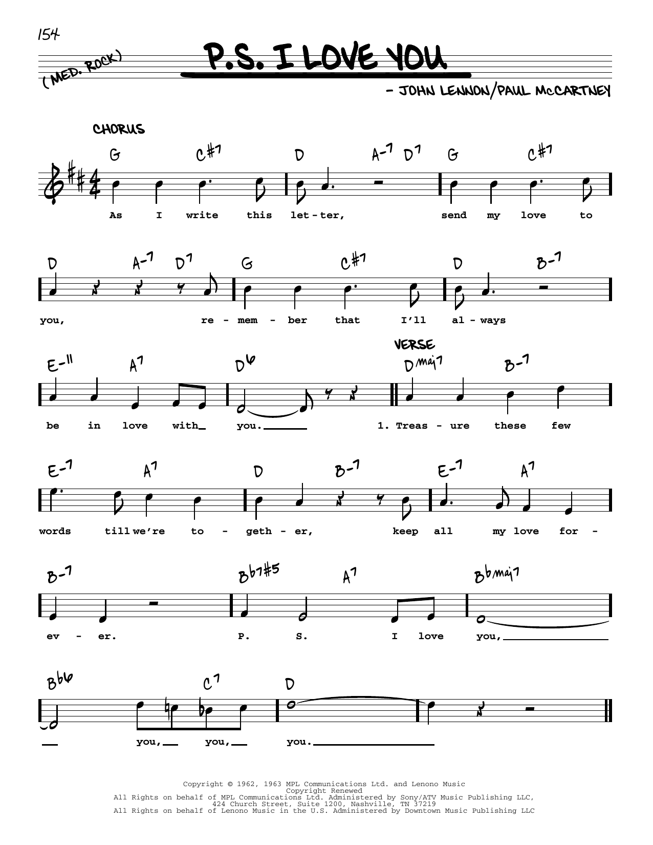 The Beatles P.S. I Love You [Jazz version] Sheet Music Notes & Chords for Real Book – Melody, Lyrics & Chords - Download or Print PDF