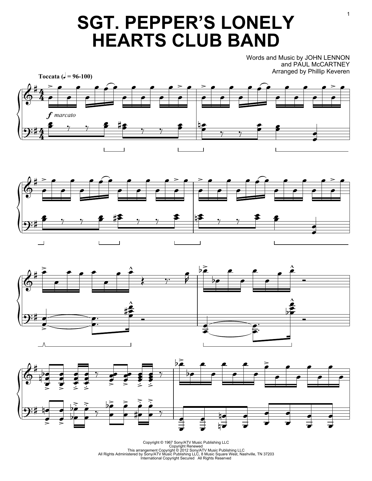The Beatles Sgt. Pepper's Lonely Hearts Club Band [Classical version] (arr. Phillip Keveren) Sheet Music Notes & Chords for Easy Piano - Download or Print PDF