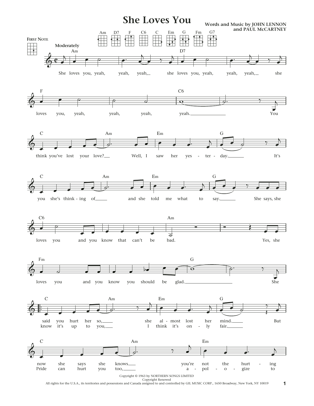 The Beatles She Loves You (from The Daily Ukulele) (arr. Liz and Jim Beloff) Sheet Music Notes & Chords for Ukulele - Download or Print PDF