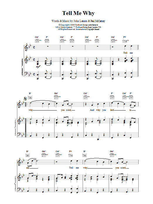 The Beatles Tell Me Why Sheet Music Notes & Chords for Trumpet - Download or Print PDF