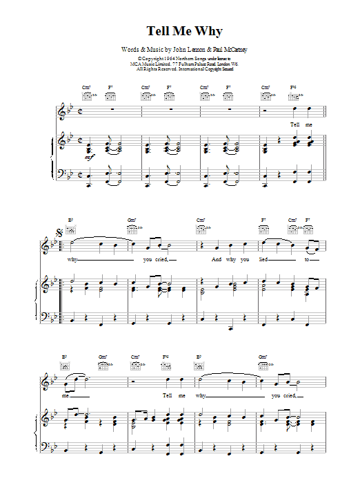 The Beatles Tell Me Why Sheet Music Notes & Chords for Alto Saxophone - Download or Print PDF