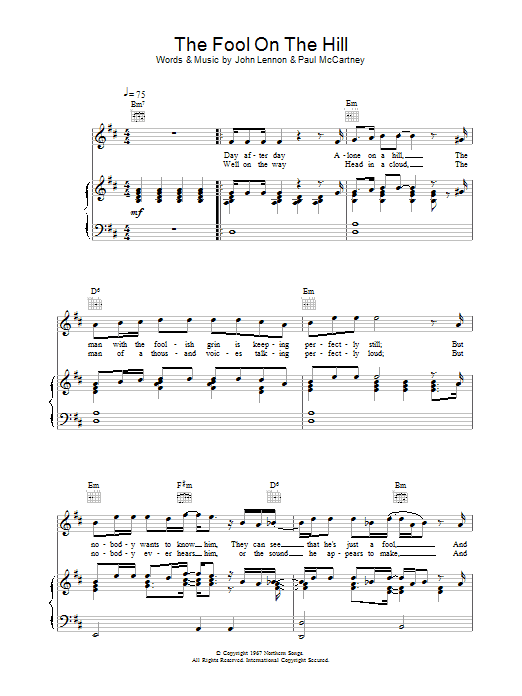 The Beatles The Fool On The Hill Sheet Music Notes & Chords for Guitar Ensemble - Download or Print PDF