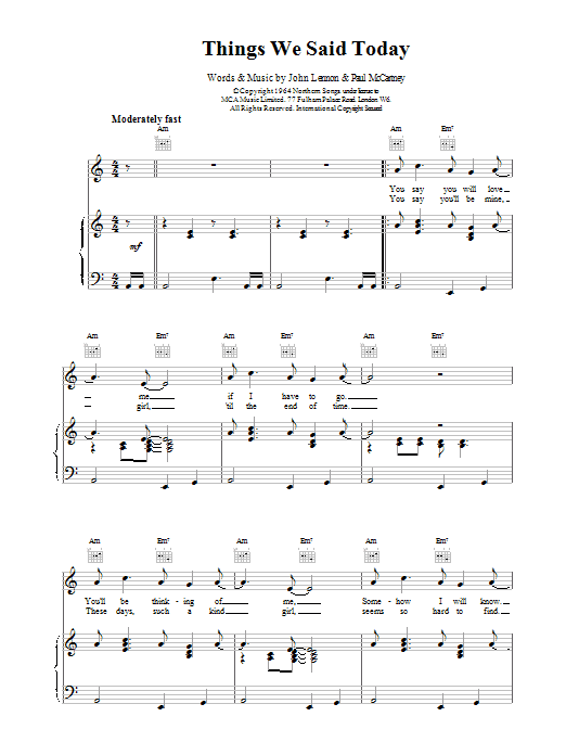 The Beatles Things We Said Today Sheet Music Notes & Chords for Trombone - Download or Print PDF