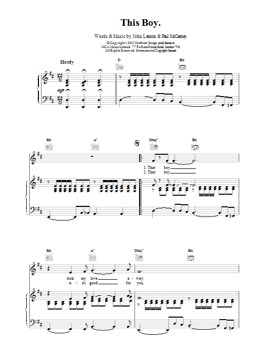 The Beatles This Boy (Ringo's Theme) Sheet Music Notes & Chords for Cello - Download or Print PDF