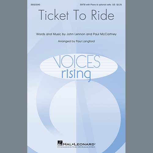 The Beatles, Ticket To Ride (arr. Paul Langford), SATB Choir