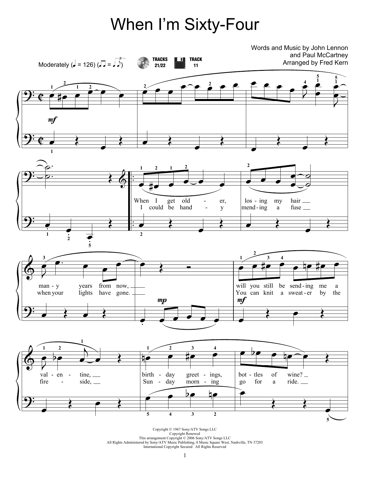 The Beatles When I'm Sixty-Four Sheet Music Notes & Chords for Educational Piano - Download or Print PDF