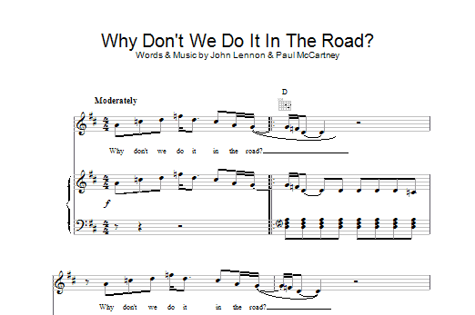 The Beatles Why Don't We Do It In The Road Sheet Music Notes & Chords for Melody Line, Lyrics & Chords - Download or Print PDF