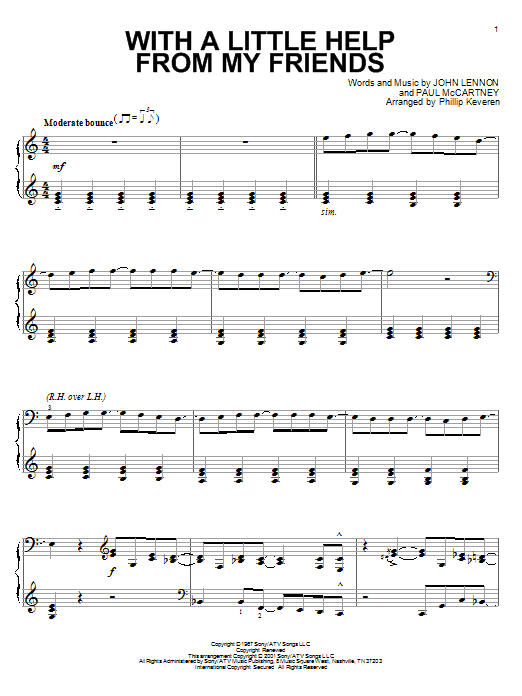 The Beatles With A Little Help From My Friends Sheet Music Notes & Chords for Piano - Download or Print PDF