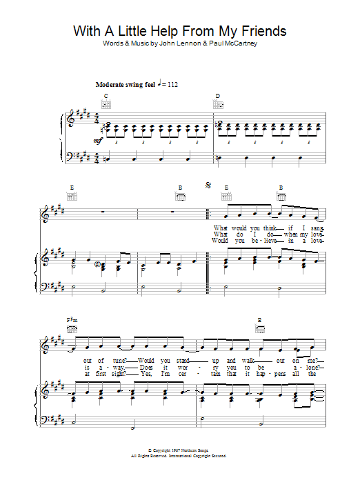 The Beatles With A Little Help From My Friends Sheet Music Notes & Chords for Guitar Ensemble - Download or Print PDF