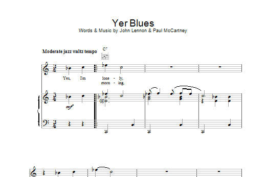 The Beatles Yer Blues Sheet Music Notes & Chords for Guitar Tab - Download or Print PDF