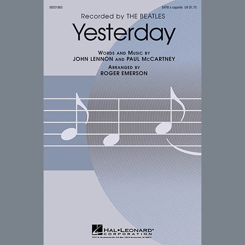 The Beatles, Yesterday (arr. Roger Emerson), SATB Choir