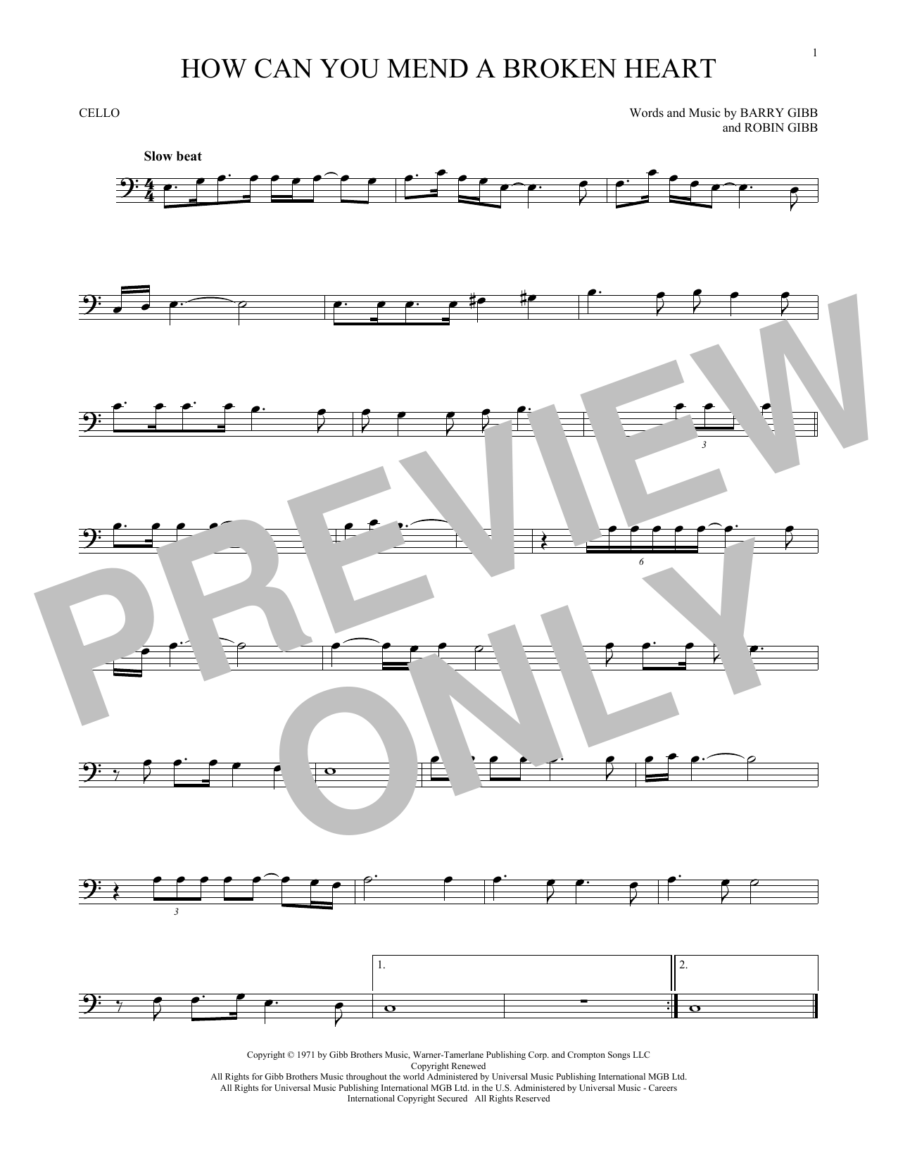 The Bee Gees How Can You Mend A Broken Heart Sheet Music Notes & Chords for Flute - Download or Print PDF