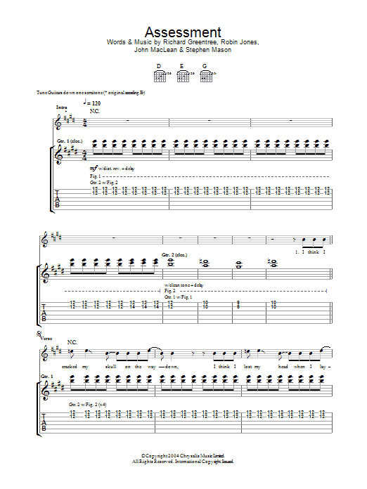 The Beta Band Assessment Sheet Music Notes & Chords for Guitar Tab - Download or Print PDF