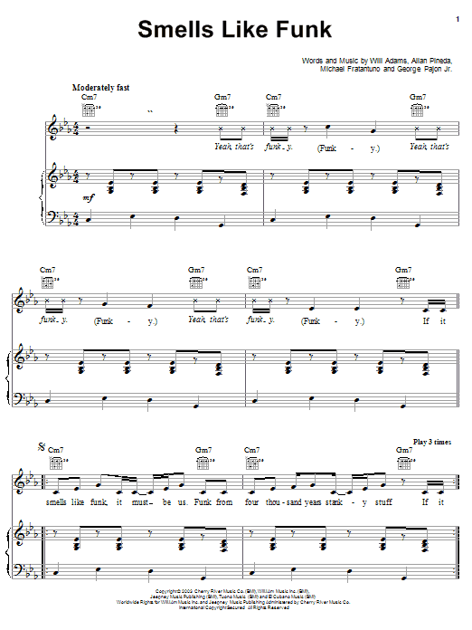 The Black Eyed Peas Smells Like Funk Sheet Music Notes & Chords for Piano, Vocal & Guitar (Right-Hand Melody) - Download or Print PDF