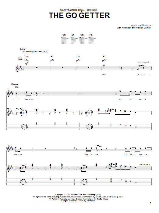 The Black Keys The Go Getter Sheet Music Notes & Chords for Guitar Tab - Download or Print PDF