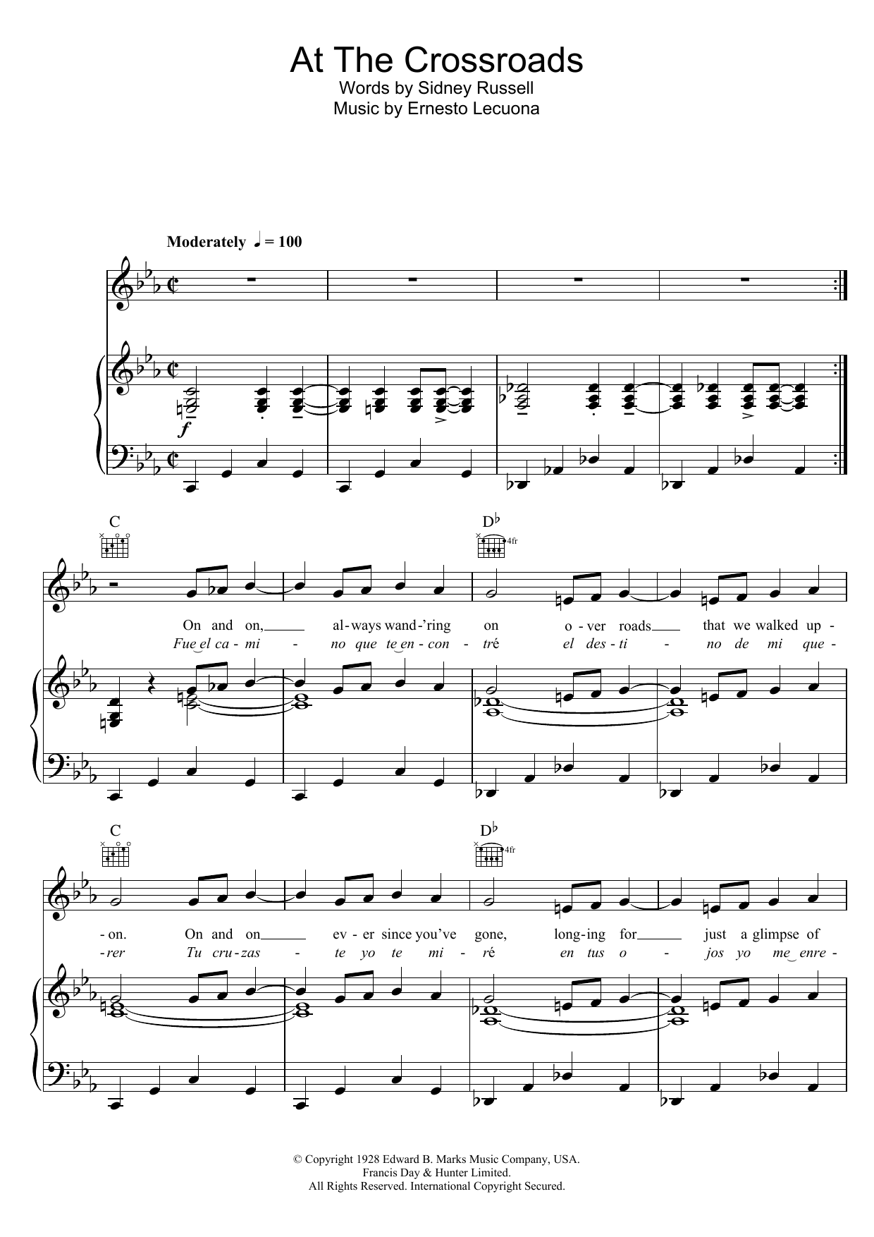 The Bob Kirby Sextet At The Crossroads Sheet Music Notes & Chords for Piano, Vocal & Guitar (Right-Hand Melody) - Download or Print PDF