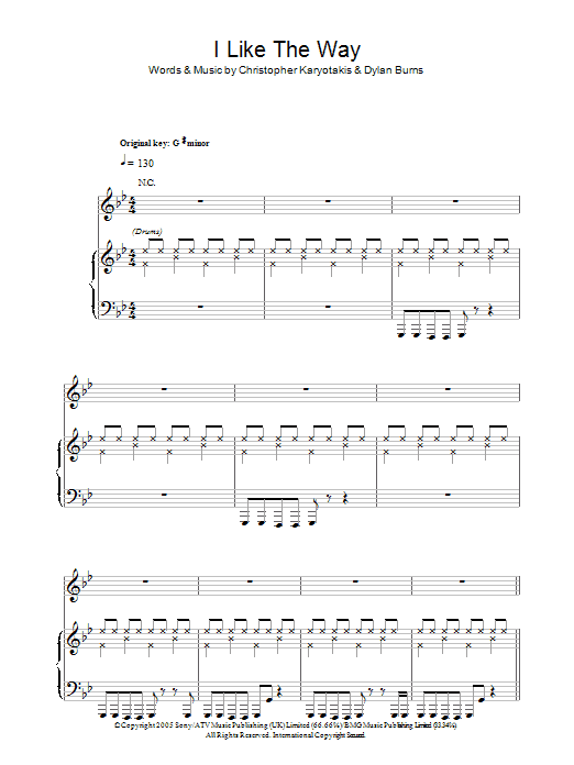 The Bodyrockers I Like The Way Sheet Music Notes & Chords for Piano, Vocal & Guitar (Right-Hand Melody) - Download or Print PDF