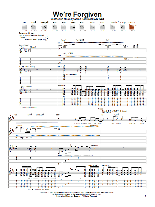 The Calling We're Forgiven Sheet Music Notes & Chords for Guitar Tab - Download or Print PDF