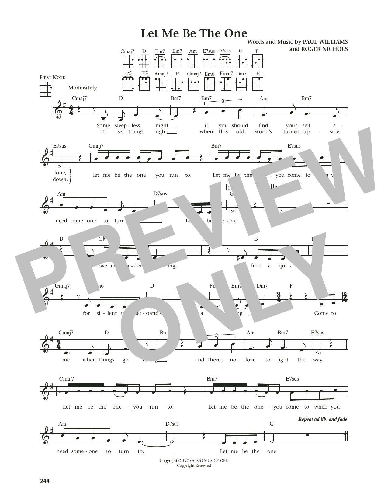 The Carpenters Let Me Be The One (from The Daily Ukulele) (arr. Jim Beloff) Sheet Music Notes & Chords for Ukulele - Download or Print PDF