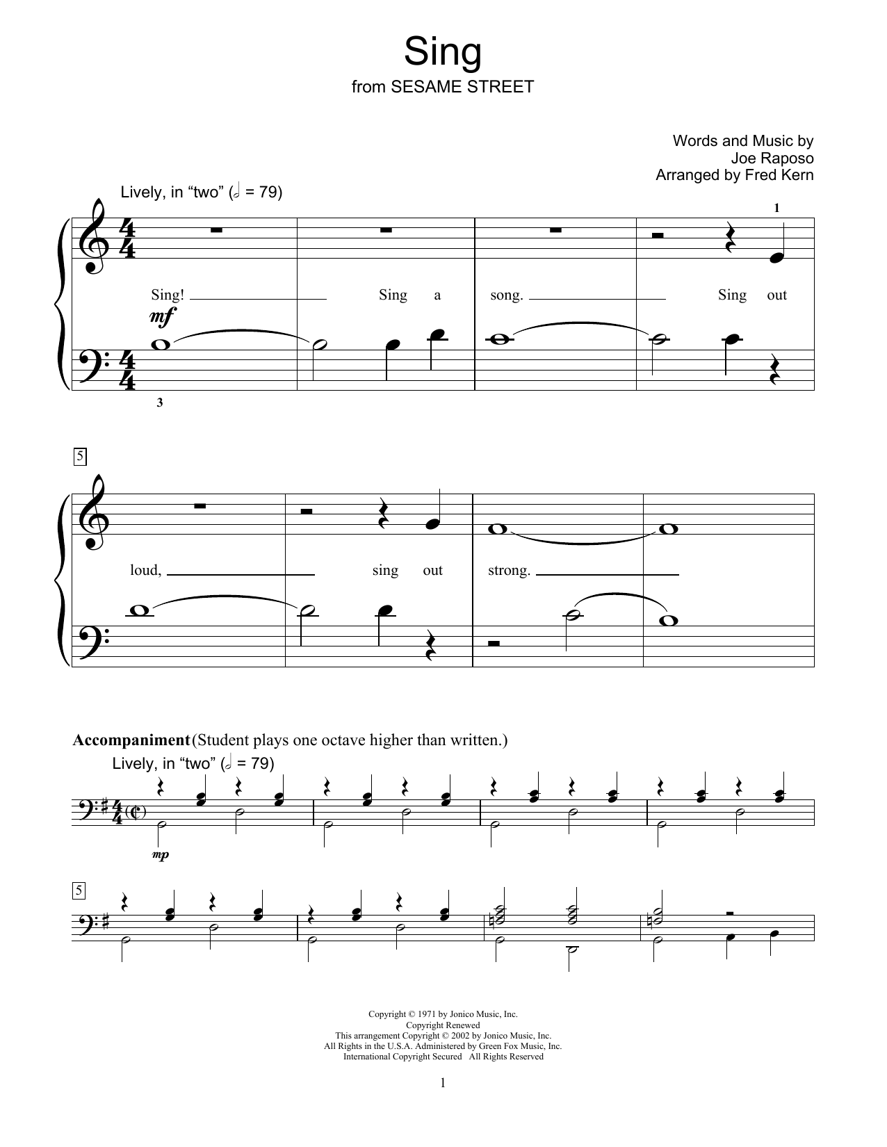 The Carpenters Sing (arr. Fred Kern) Sheet Music Notes & Chords for Educational Piano - Download or Print PDF