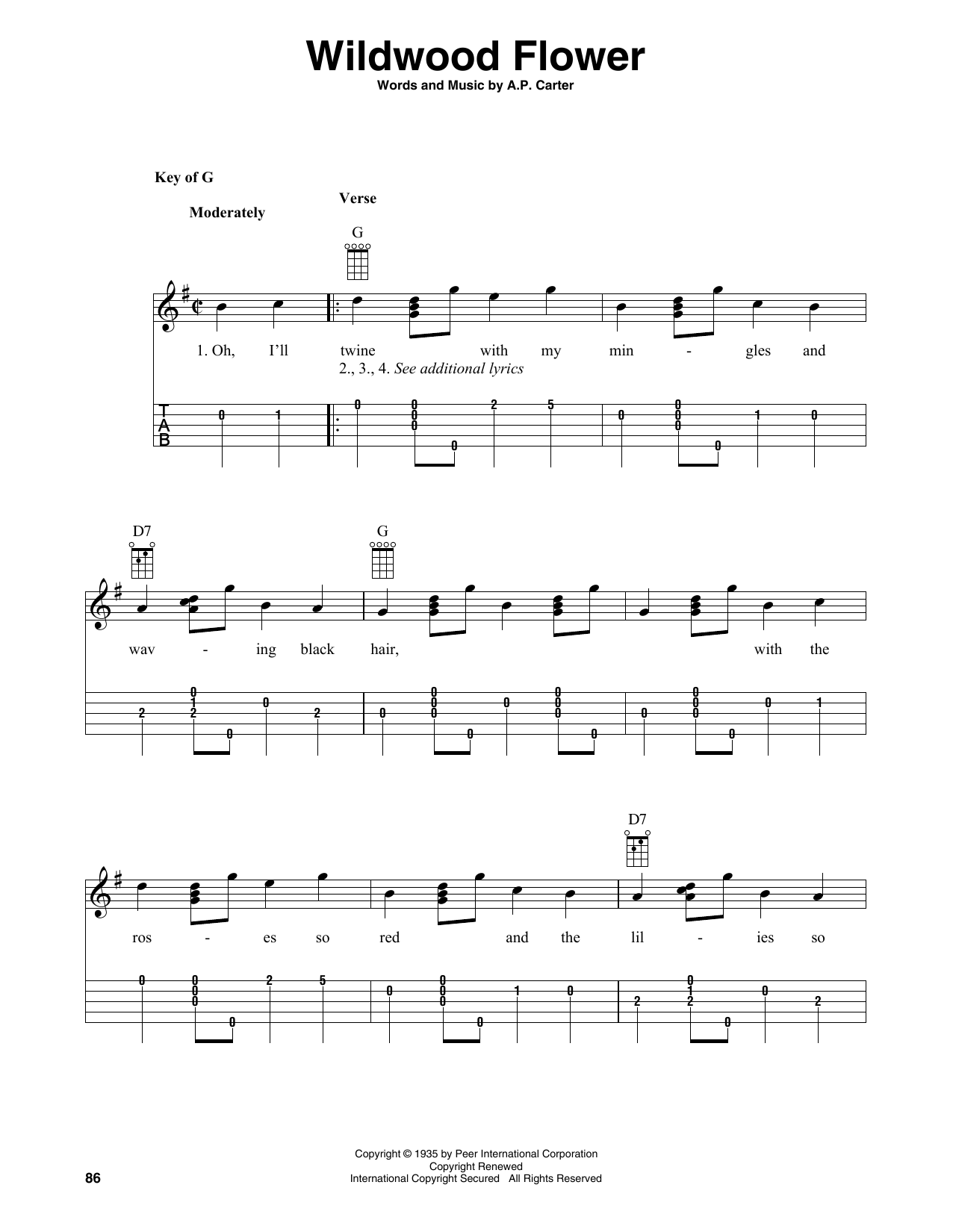 The Carter Family Wildwood Flower (arr. Fred Sokolow) Sheet Music Notes & Chords for Banjo Tab - Download or Print PDF