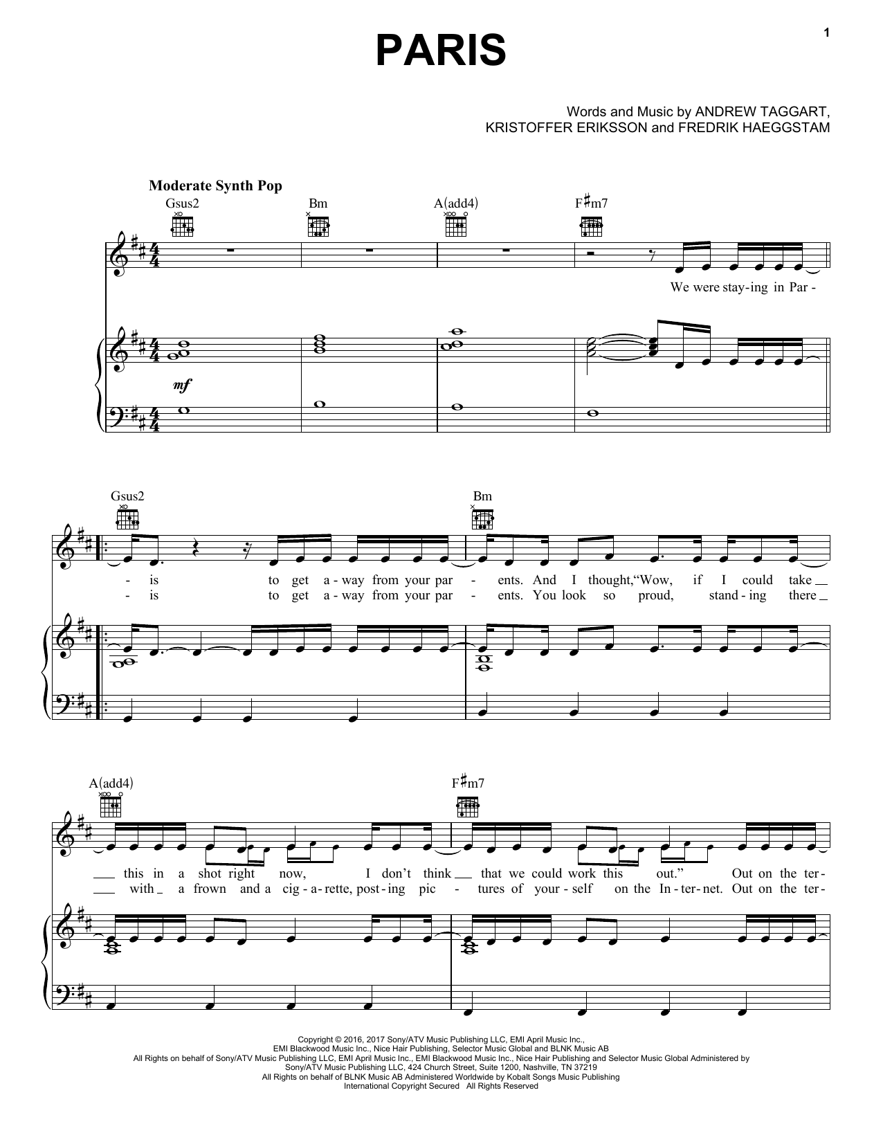 The Chainsmokers Paris Sheet Music Notes & Chords for Ukulele - Download or Print PDF
