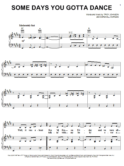 The Chicks Some Days You Gotta Dance Sheet Music Notes & Chords for Piano, Vocal & Guitar (Right-Hand Melody) - Download or Print PDF