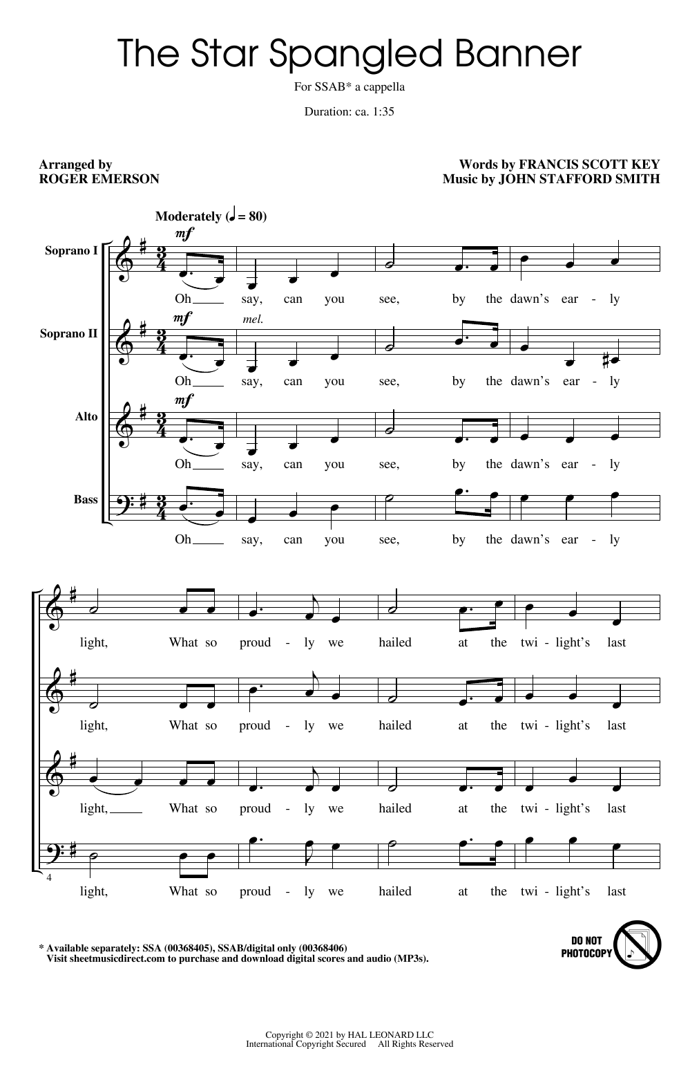 The Chicks Star Spangled Banner (arr. Roger Emerson) Sheet Music Notes & Chords for SATB Choir - Download or Print PDF