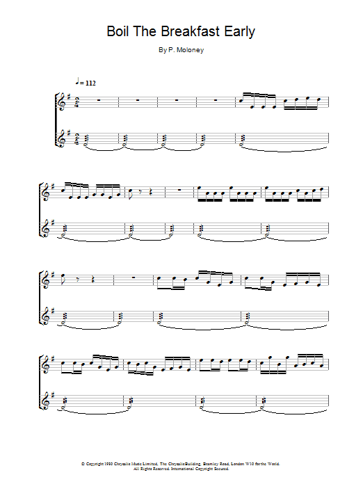 The Chieftains Boil The Breakfast Early Sheet Music Notes & Chords for Piano, Vocal & Guitar (Right-Hand Melody) - Download or Print PDF