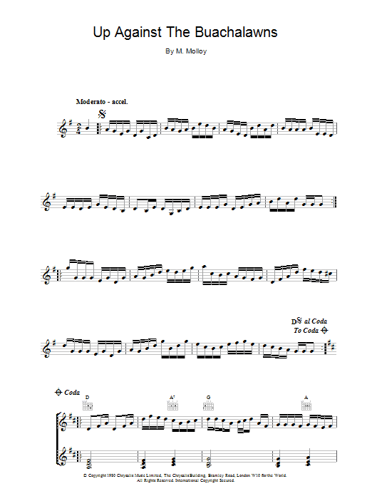 The Chieftains Up Against The Buachalawns sheet music notes and chords. Download Printable PDF.