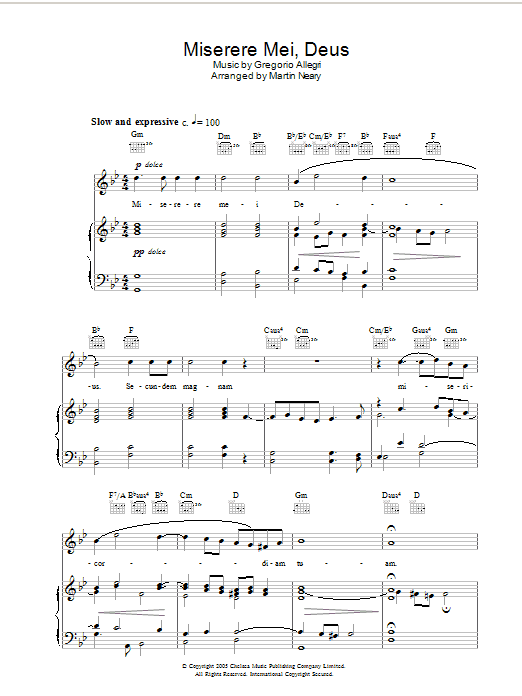 The Choirboys Miserere Sheet Music Notes & Chords for Piano, Vocal & Guitar - Download or Print PDF