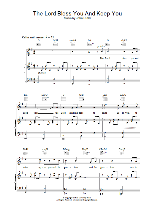 The Choirboys The Lord Bless You And Keep You sheet music notes and chords. Download Printable PDF.