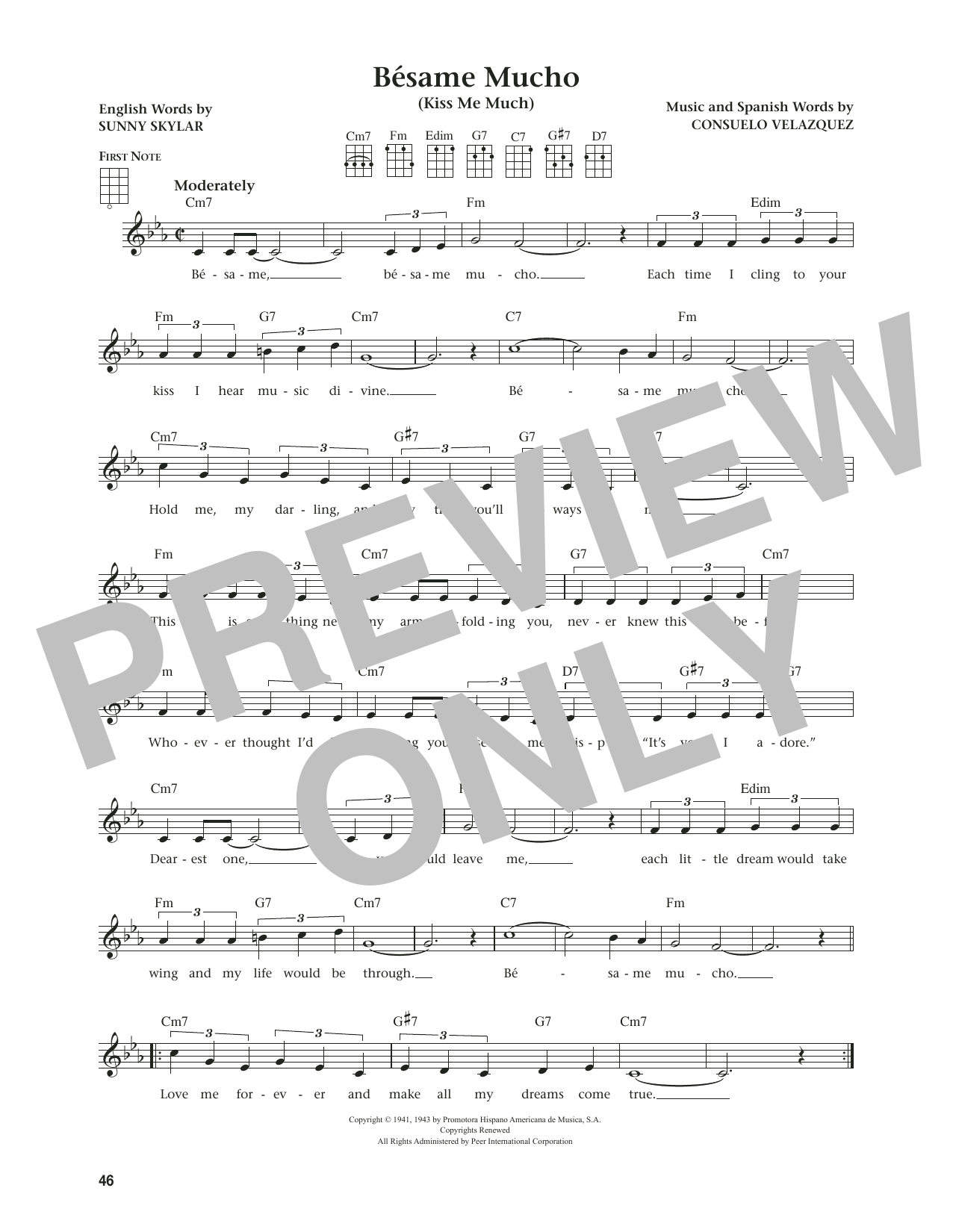 The Coasters Bésame Mucho (Kiss Me Much) (from The Daily Ukulele) (arr. Jim Beloff) Sheet Music Notes & Chords for Ukulele - Download or Print PDF