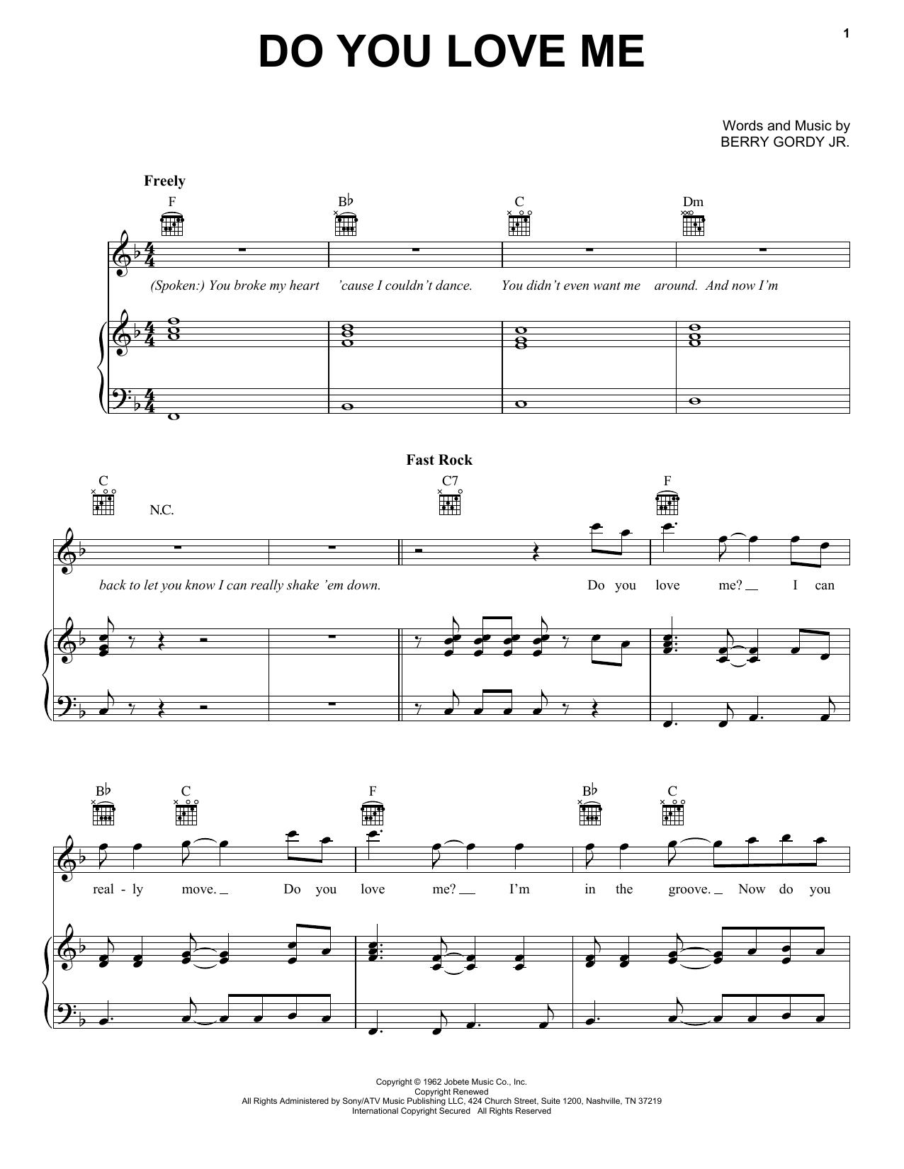 The Contours Do You Love Me Sheet Music Notes & Chords for Melody Line, Lyrics & Chords - Download or Print PDF