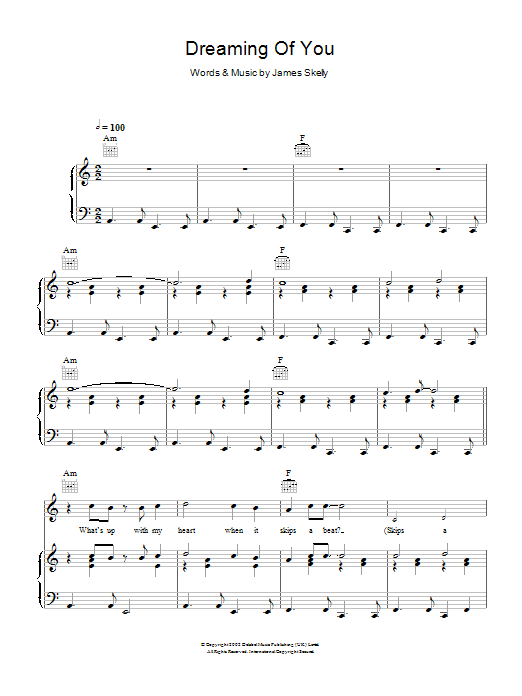 The Coral Dreaming Of You Sheet Music Notes & Chords for Piano, Vocal & Guitar (Right-Hand Melody) - Download or Print PDF